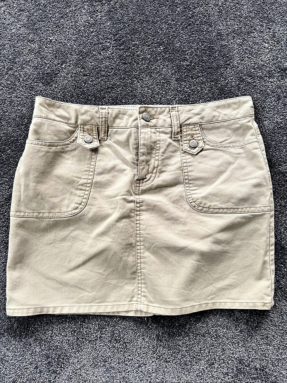 Old Navy Ultra Low Waist Cargo Mini Skirt Beige